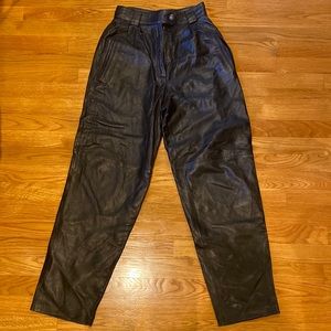 Genuine Leather Tapered Leg Pant